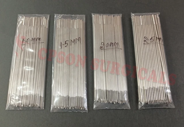 Veterinary Threaded K Wire 1.0mm, 1.5mm, 2.0mm & 2.5mm (Lot of 200pcs) SS