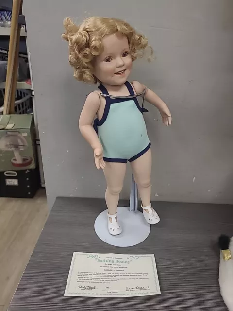 Danbury Mint Shirley Temple Porcelain Doll Bathing Beauty 1990S COLLECTIBLE