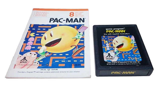 Jeu Atari 2600 Pac-Man (1981) – Version CIB Complète Avec Boîte Et Notice – État TBE