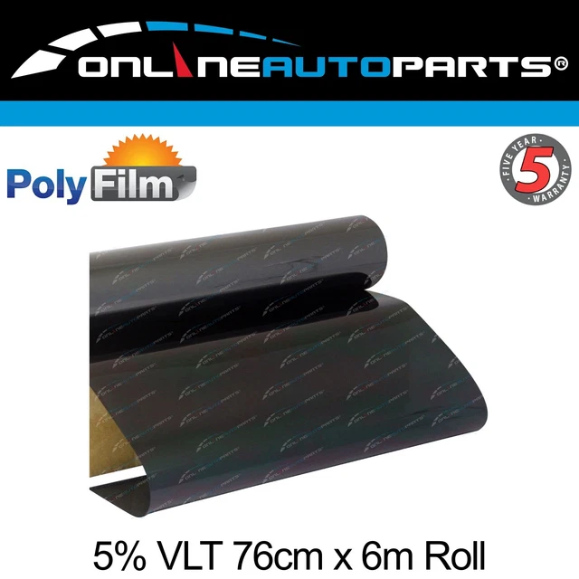 Window Tint Film 5% Very Dark Black 76cm x6m Car Auto Home Office Roll