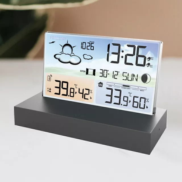 LCD Funk-Wetterstation mit Außensenor Wecker Funkuhr Kalender Vorhersage Hygro