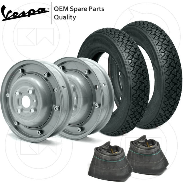 KIT 2 Pneumatici UNION 3.00-10 6PR + Camere D'aria Per Vespa 50 Special, PK 50 XL, Ruota Da 10", Indice Carico 46J, Battistrada PF75, Compatibili Con Vari Modelli Vespa 50