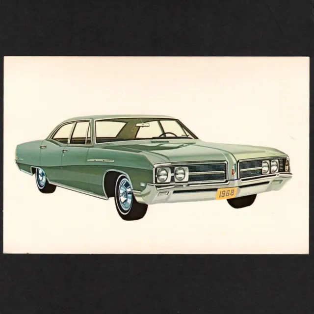1968 Buick LE SABRE 4-Dr Sedan: Dealer NOS Promotional Postcard UNUSED VG+/Ex