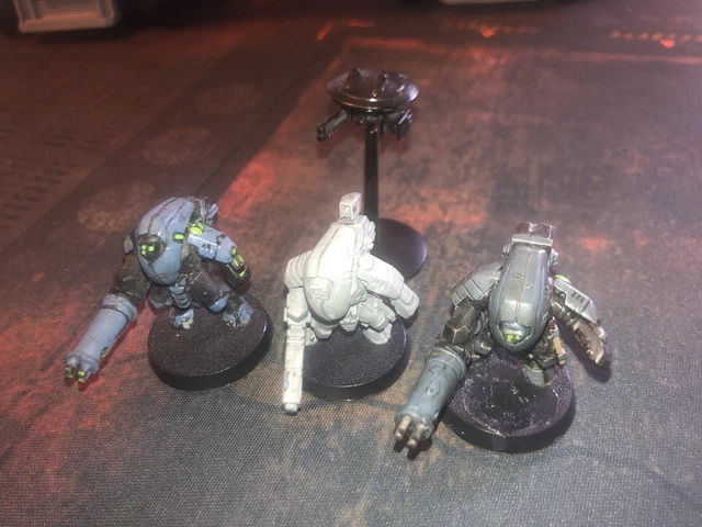 games workshop warhammer 40k tau empire stealth battlesuits lot 3