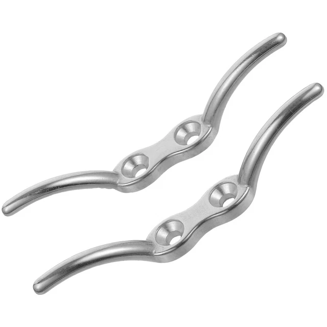 2pcs Boat Stainless Steel Dock Deck Rope Cleat Marine Yacht Line Flag Anchor (4