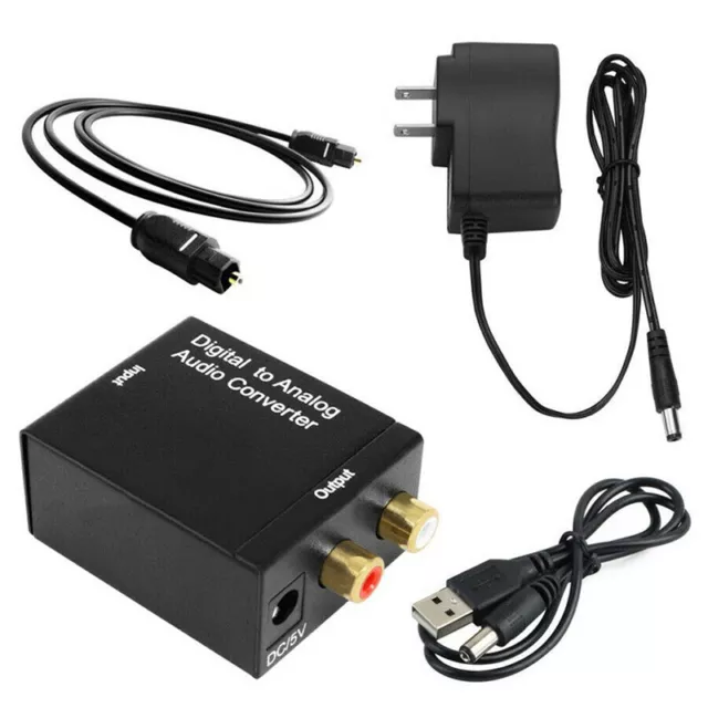 Optical  Toslink Digital to Analog Audio Converter Adapter RCA L/R NT J~m'