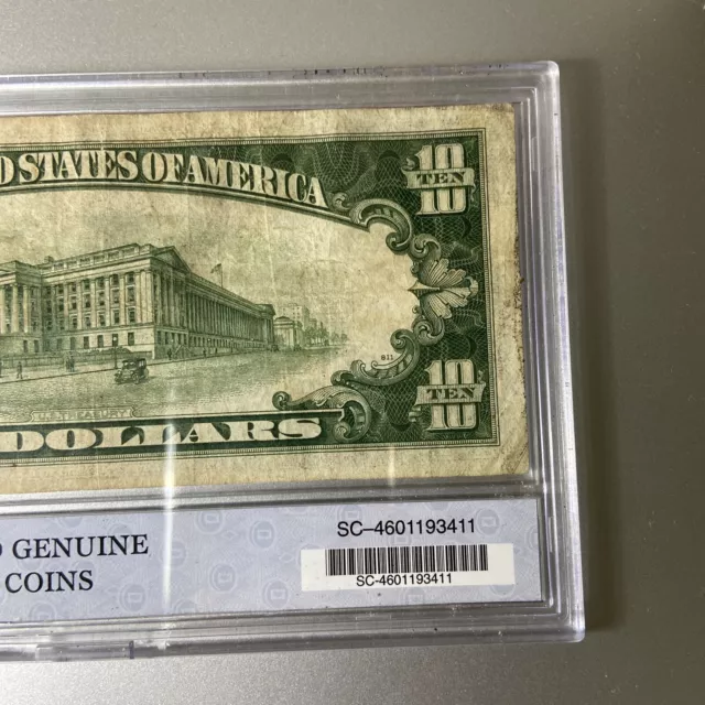 1934 A Series Ten Dollar Silver Certificate Yellow Seal Note 3