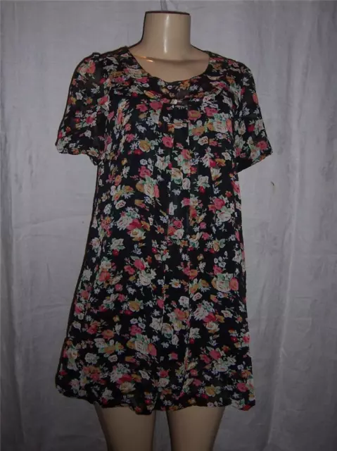 TwentyOne by Sarah Jessica Parker dress Black Floral  Size Medium  NEW with tag