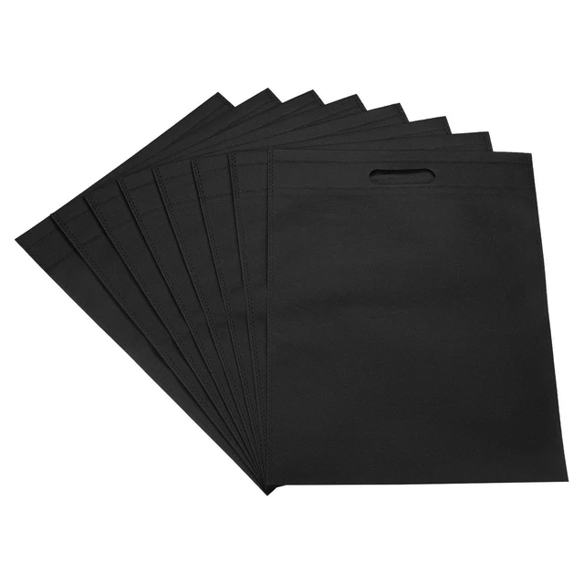 No Tejidas Bolsas de Tela, 20 Paquete Reutilizables Regalo Bolsa con Asas, Negro