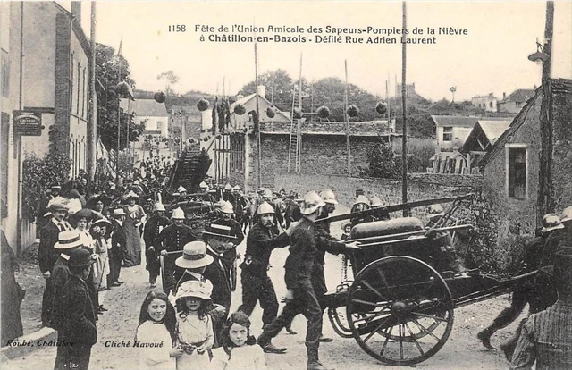Cpa 58 Chatillon In Bazois Party Of The Friendly Union Of The Ni Firefighters