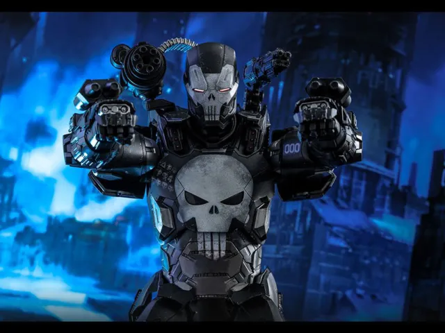 Hot Toys 1/6 Marvel Future Fight Punisher War Machine Armor Figure US VGM33D28 2