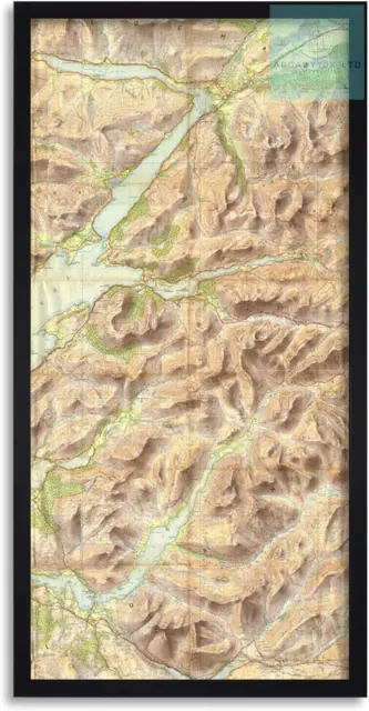 Map Ordnance Survey 1959 Lorn Lochaber Scotland Framed Wall Art Print Long 25X12