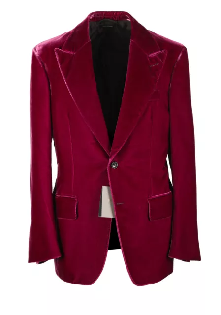 TOM FORD Cooper Velvet Red Tuxedo Dinner Jacket Size 56 IT / 46R U.S.  New Wi...