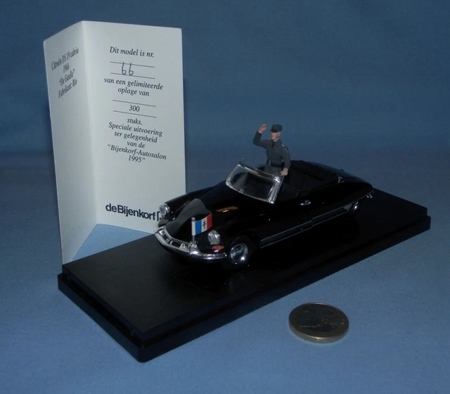 Rio 1/43 réf 098B Bijenkorf : Citroën DS 19 Cabriolet 1966 Général de Gaulle