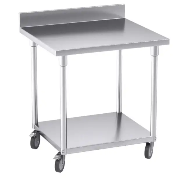 SOGA 80cm Commercial Catering Kitchen Stainless Steel Prep Work Bench Table with
