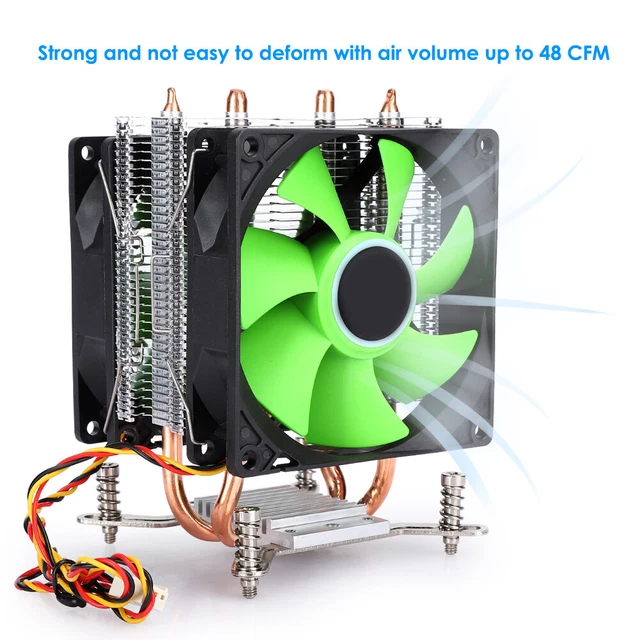 CPU COOLER 3WIRE Quiet Dual Fans for Intel LGA775 LGA 1155/1156/1366