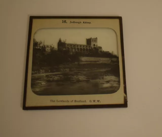 JEDBURGH ABBEY C1890 OLD PHOTOGRAPH Magic Lantern Slide SCOTLAND RIVER 2