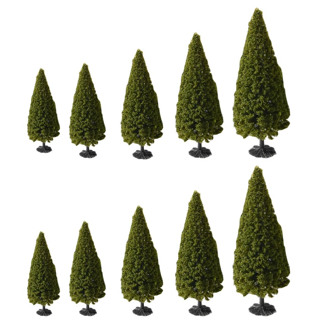 10 Pcs Artificial Tropical Palm Trees Xmas Frosted Sisal Model Plant