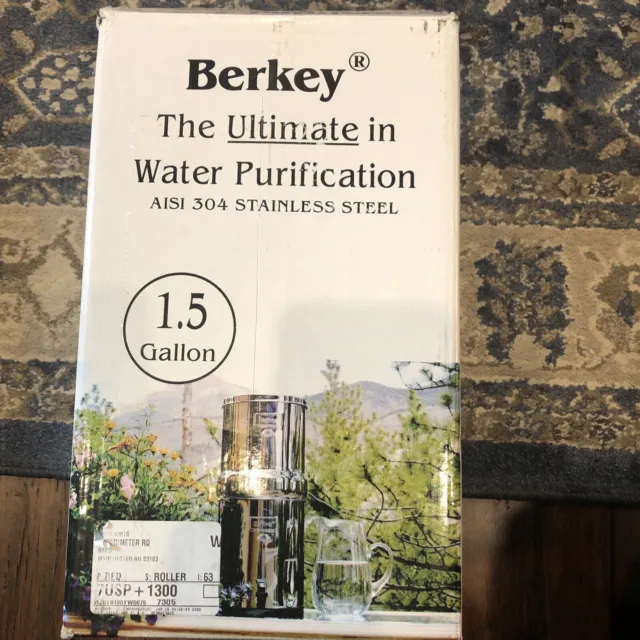 PARTS Travel Berkey Water Filter Purifier 1.5 gal Stainless Steel w/2 Used Fltr