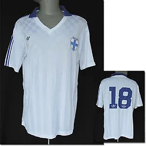 Match worn football shirt Finnland Spielertrikot Dänemark - Finnland 29.10.1986