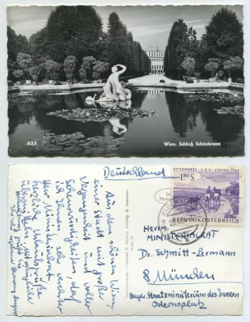 74614 - Vienna - Schönbrunn Castle - real photo - postcard, run 23.8.1964