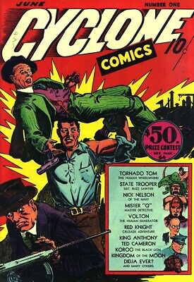 Cyclone Comics #1 Coverless & Cfo ( 1St App. Tornado Tom, Volton & More!, 1940 )