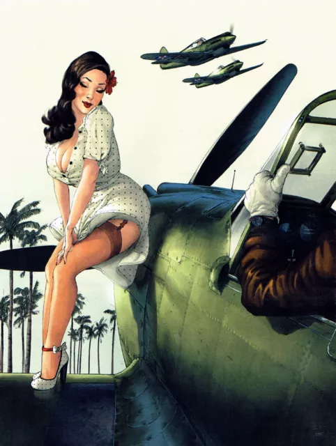 Air Force Pin Up, Retro replica vintage style metal tin sign gift Man cave