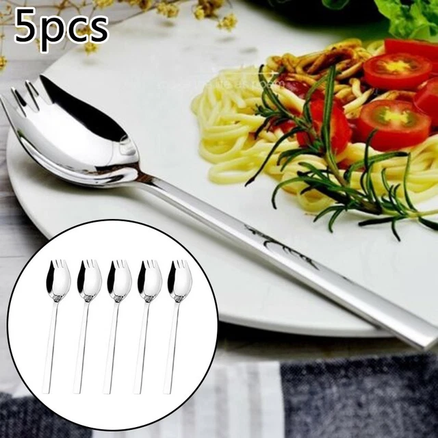 5 pz posate per insalata di spaghetti argento inox zuppa di maiale argento