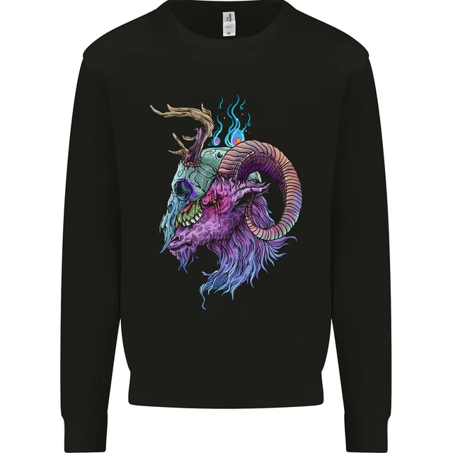 Heavy Metal Musica Capra Teschio Death Bambini Felpa Maglione
