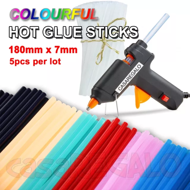 5pcs Bulk Hot Glue Gun Sticks Melt Adhesive Craft Stick 7mm x 180mm colorful