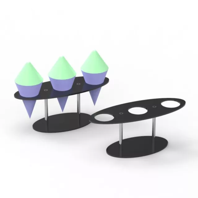 3 Holes Reusable Detachable Transparent Acrylic Ice Cream Cone Holder Party :$8