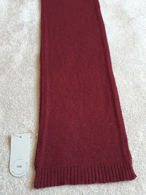 Sciarpa lana rosso bordeaux ABBIGLIAMENTO POPOLARE RRP £60