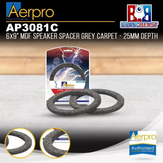 Aerpro AP3081C 6x9" MDF Grey Speaker Spacer Carpet