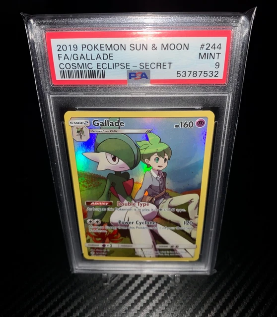 🟢 2019 Pokemon Sun & Moon Cosmic Eclipse FA Gallade Secret #244 PSA 9 🟢