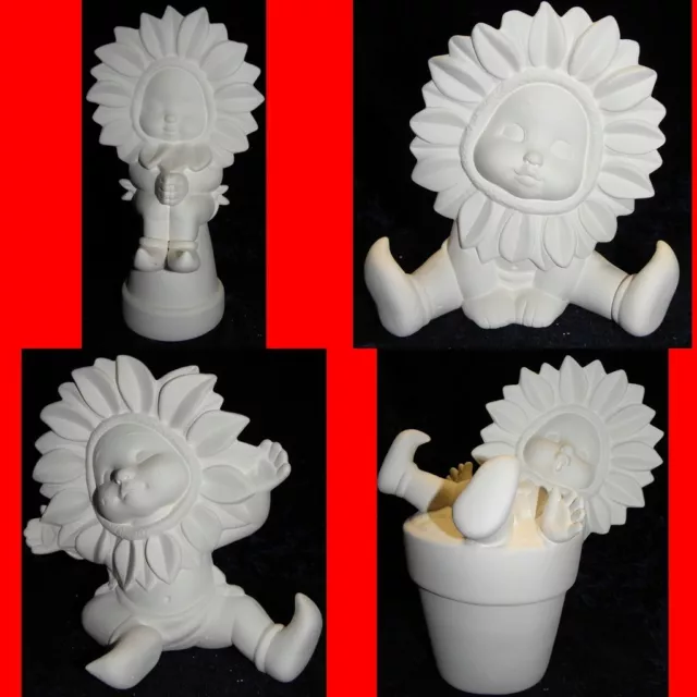 Ready to Paint Ceramic Bisque Large Sunflower Baby - choice of 4-13cm to 23cm T