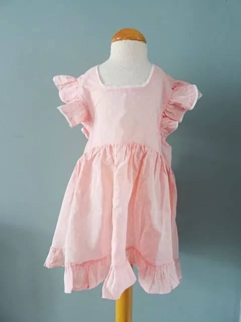 Pinny grembiule vintage per ragazze anni '50 rosa bianco floreale cotone anni '50