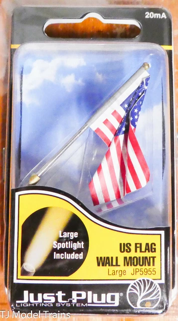 thumbnail image 2 of Woodland Scenics Just Plug JP5955 – Large US Flag Wall Mount For Model Layouts 2 of 4