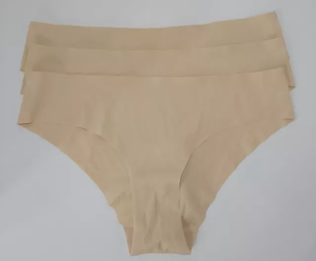 *NEW* 3 Pack Womens Large Beige No Show Bikini Panties #969