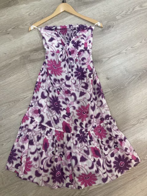 Milly New York Beach Dress Purple White Size M Cotton