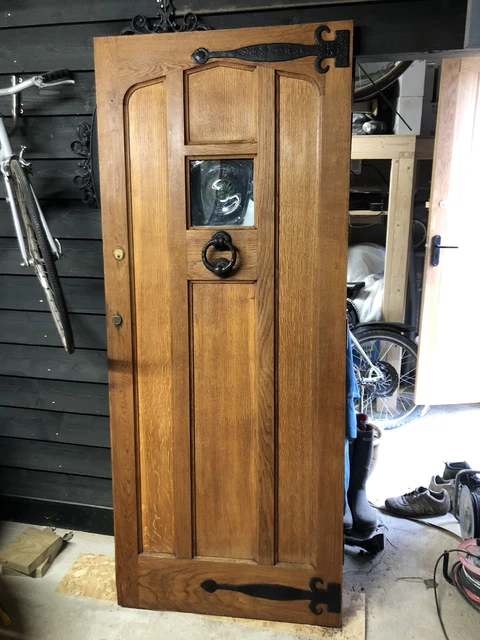 Oak Front Exterior Door Arts and Crafts Era