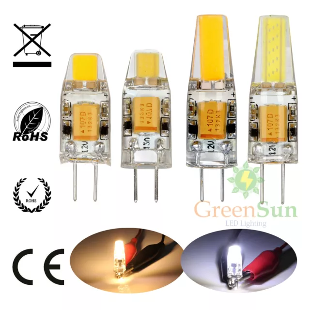 G4 LED COB 12V AC DC Leuchte Lampe 1,5W 3W Stiftsockel Birne Dimmbar 10x 4x 1x