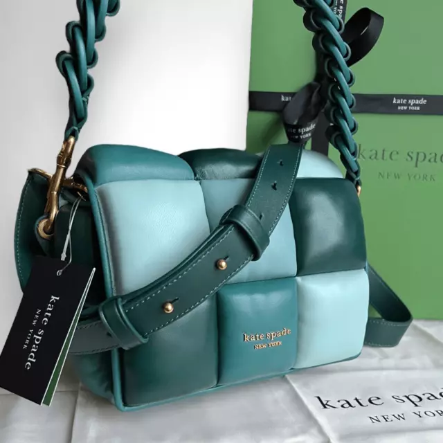 NWT Kate Spade Boxxy Lambskin Leather Crossbody Bag in Midnight Pine Multi $528