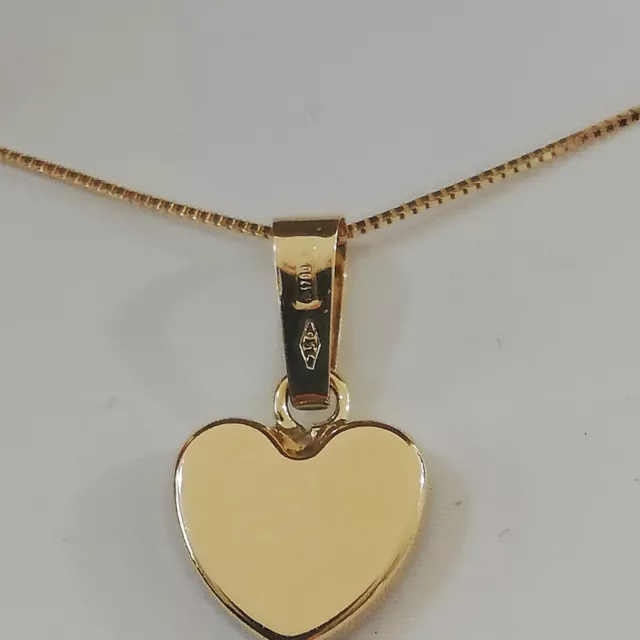 Collana veneziana e ciondolo cuore in oro giallo 750 18 kt e cristalli NUOVO 3