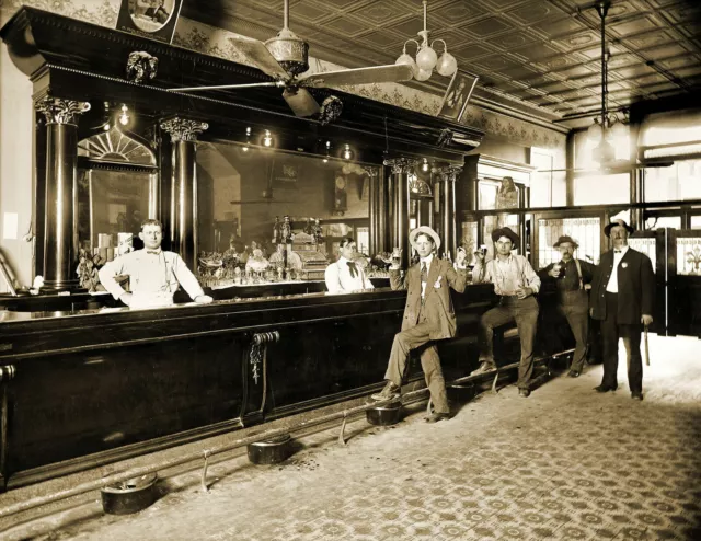 1906 Horseshoe Saloon Junction City, Kansas Old Photo 13" x 19" Reprint