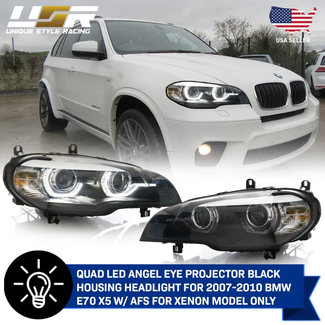 QUAD PROJECTOR DRL LED Angel Halo Headlight For 20072010 BMW E70 X5