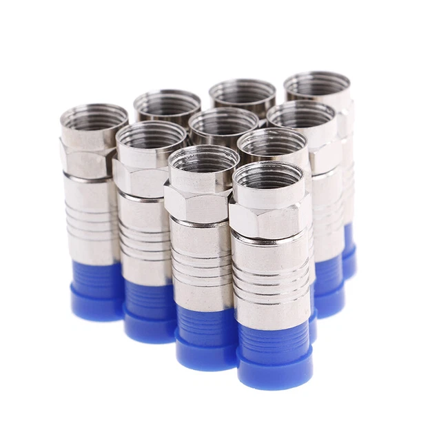 10x F-Type Male Plug Compression Connector Adapter Great For RG6 Coax Coaxial Wa