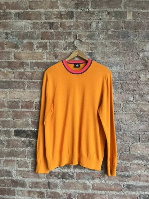 PS Paul Smith Men’s Light Sweater, Sz Medium, Orange 100% Cotton