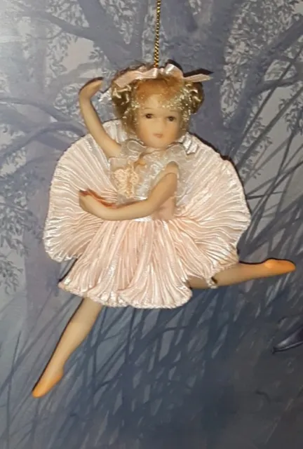 Ballerina doll porcelain  Kingstate vintage Poseable 5" Tall W/Box Peach Dress