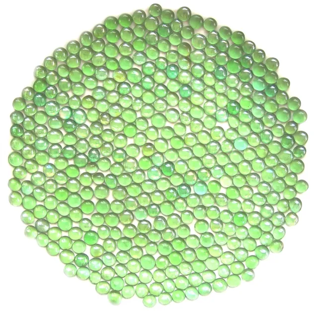 400 x Shades of Green Glass Mosaic Pebble Stones - Assorted Colors & Sizes