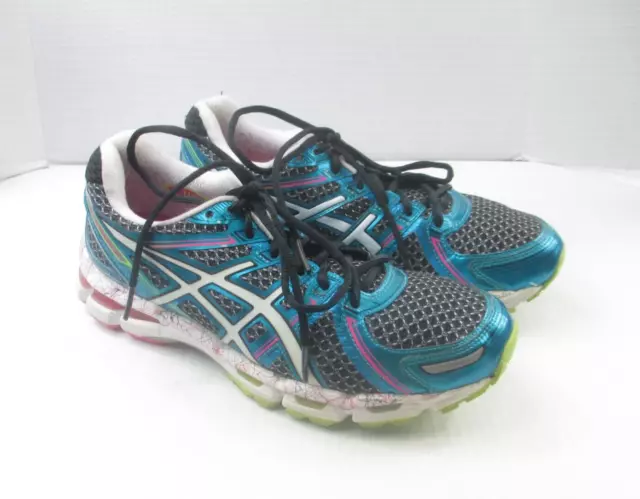 Womens GUC Blue Chrome ASICS GEL KAYANO 19 Technical Running Shoes size 9.5